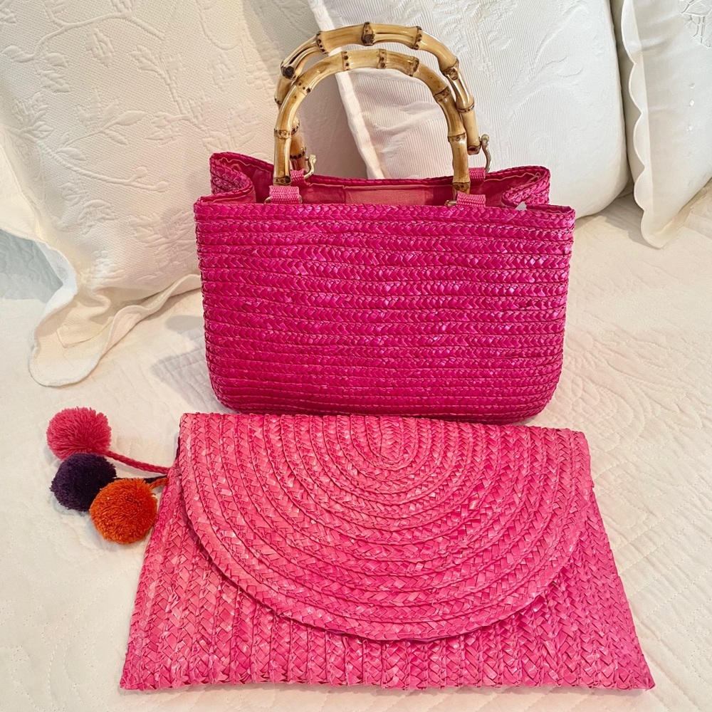 Bundle 2 (Wheat Straw top handle and clutch bags) - Picture 2 of 16
